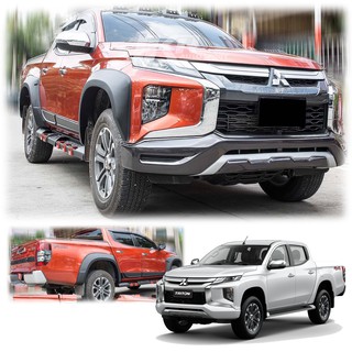 คิ้วซุ้มล้อ คิ้วล้อ 6 นิ้ว เรียบ สีดำด้าน สำหรับ มิตซูบิชิ Mitsubishi L200 ไทรทัน Triton 4 ประตู ปี 2019 2020