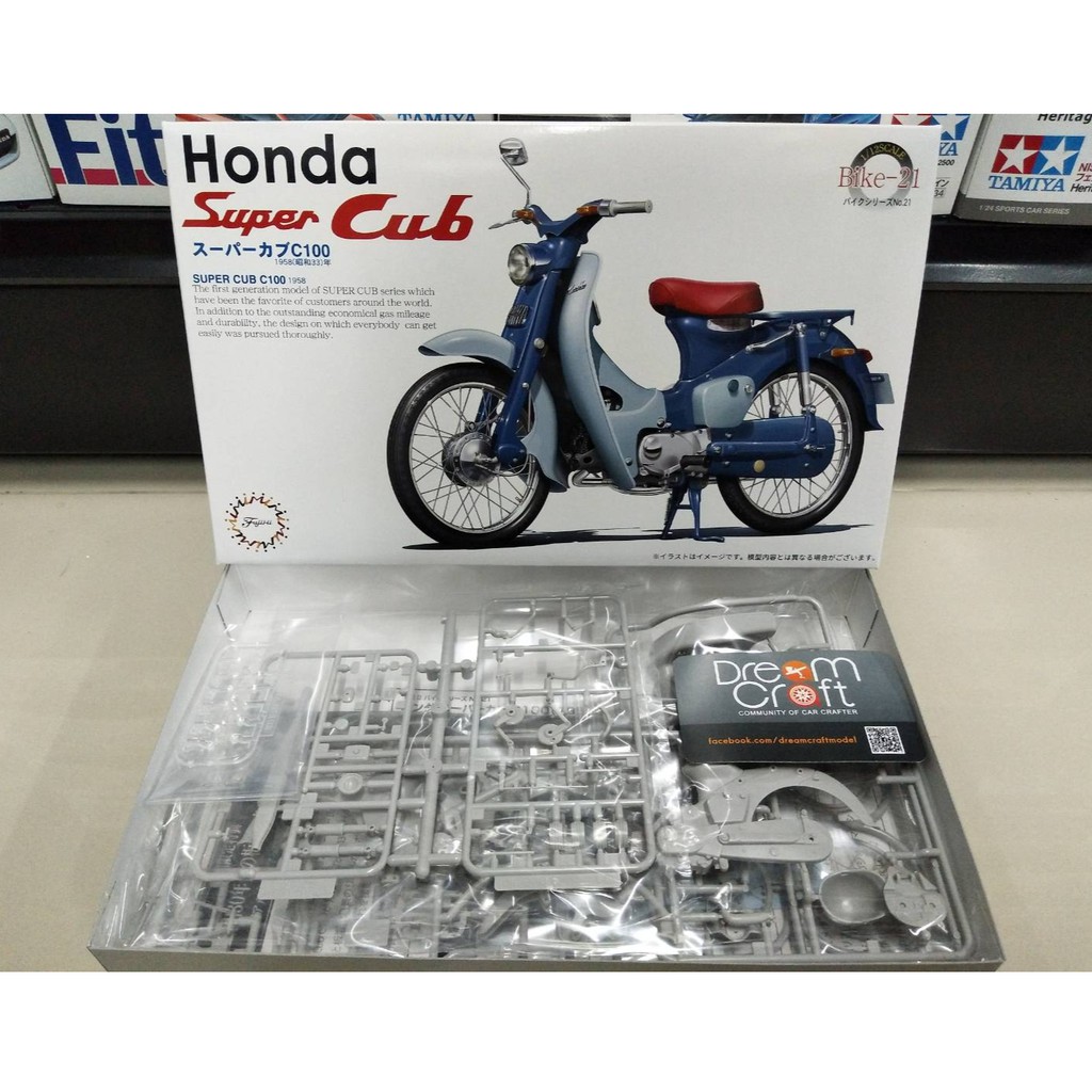 FUJIMI 1/12 BIKE21 Honda Super Cub C100 1958 (โมเดลรถจักรยานยนต์ Model dreamCraft)