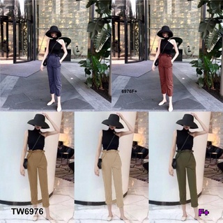 B6976 Set เสื้อแขนกุดแต่งเว้าไหล่เดี่ยว+กางเกงขายาวSet of sleeveless top + one shoulder pants