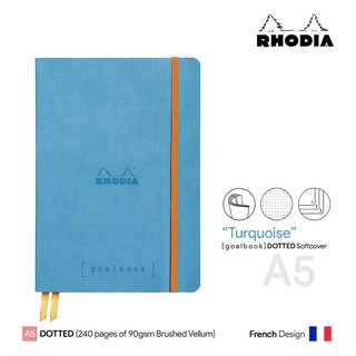 Rhodia Goalbook (A5) Dotted Soft Cover (Turquoise) - สมุดโน๊ตปกอ่อน Rhodia ขนาด A5 ลายจุด สีเทอร์ควอยซ์