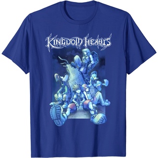 เสื้อยืดลําลอง แขนสั้น พิมพ์ลาย Disney Kingdom Hearts Blue Crew สไตล์เกาหลี คุณภาพสูงS-5XL