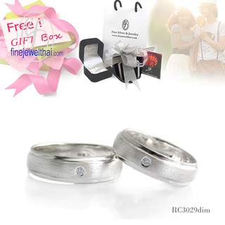 Finejewelthai แหวนเพชรแท้-แหวนเงินแท้-แหวนคู่-Couple- Diamond-Silver-Wedding-Ring - Diamond_Gift_Set19
