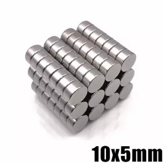 10ชิ้น แม่เหล็ก 10x5มิล กลมแบน 10*5มิล Magnet Neodymium 10x5mm แม่เหล็กแรงสูง 10mm x 5mm  แรงดูดสูง 10*5mm ติดแน่น ติดทน