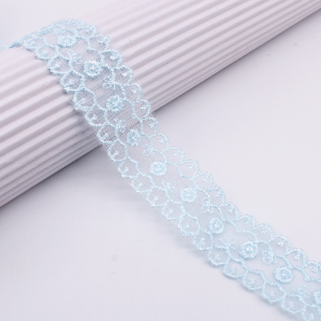 ผ้าโพลีเอสเตอร์ ลูกไม้ ลายดอกไม้ 1 หลา 2.5 ซม. สําหรับเย็บปักถักร้อย DIY - รูปที่ 4