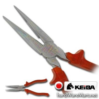 คีมปากแหลม 8" KEIBA T-308 (B) longnose pliers ด้ามหนา ปัดเงา  คิบบา