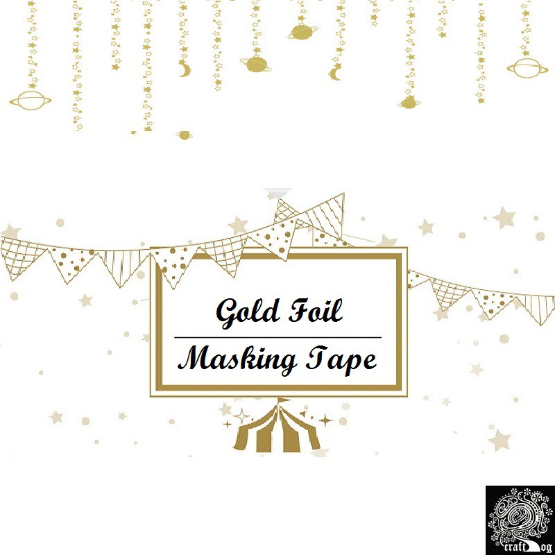 (BB) (D) Gold Foil Circus Galaxy Track Geometry Arrows Banner Washi Tape