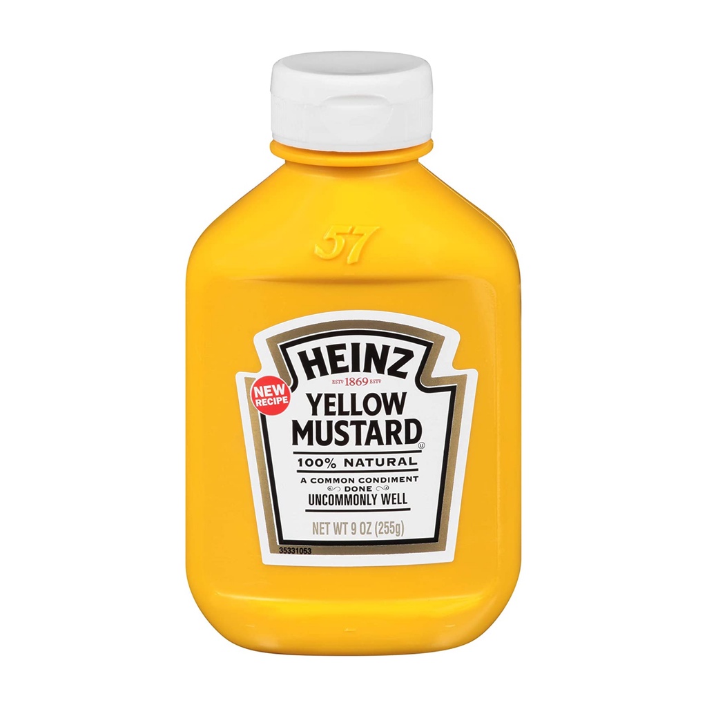 ไฮนซ์ มัสตาร์ด สีเหลือง จากอเมริกา ขนาด 255 กรัม - Heinz Yellow Mustard from USA 9oz (255g)