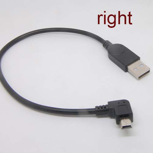 มุมขวา 90 องศา USB Type A Female to Mini Type B 5 Pin Male cable Adapter