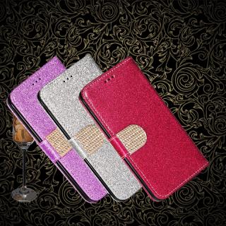 เคสกระเป๋าสตางค์หนัง pu มีกลิตเตอร์ตั้งได้สําหรับ Vivo Y1s Y71 Y71i Y81 Y81i Y83 Y85 Y89 Y91 Y91c Y91i Y93 Y95 Nex A S 3