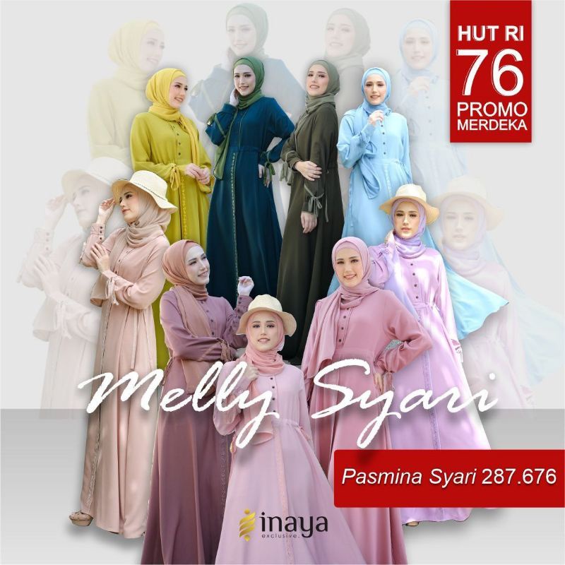Melly syari ORI Inaya pashmina เวอร์ชัน ~ Melly Inaya ~ เปิดตัวแทนผู้ขาย DB