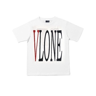 เสื้อยืดผ้าฝ้ายพิมพ์ลายแฟชั่น VLONE LOGO TEE REVERSIBLE (WHITE/RED)