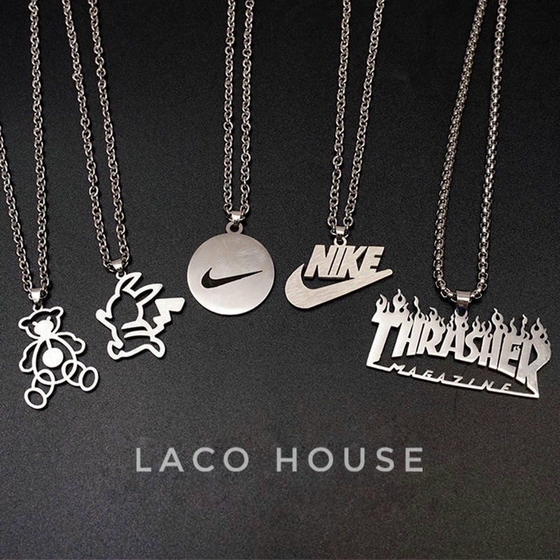 สร้อยคอไทเทเนียมสไตล์ฮิปฮอป Unisex สําหรับผู้ชายและผู้หญิง V07