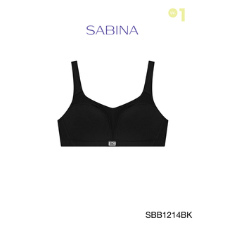 Sabina เสื้อชั้นใน Invisible Wire (ไม่มีโครง) รุ่น Sbn Sport รหัส SBB1214BK สีดำ