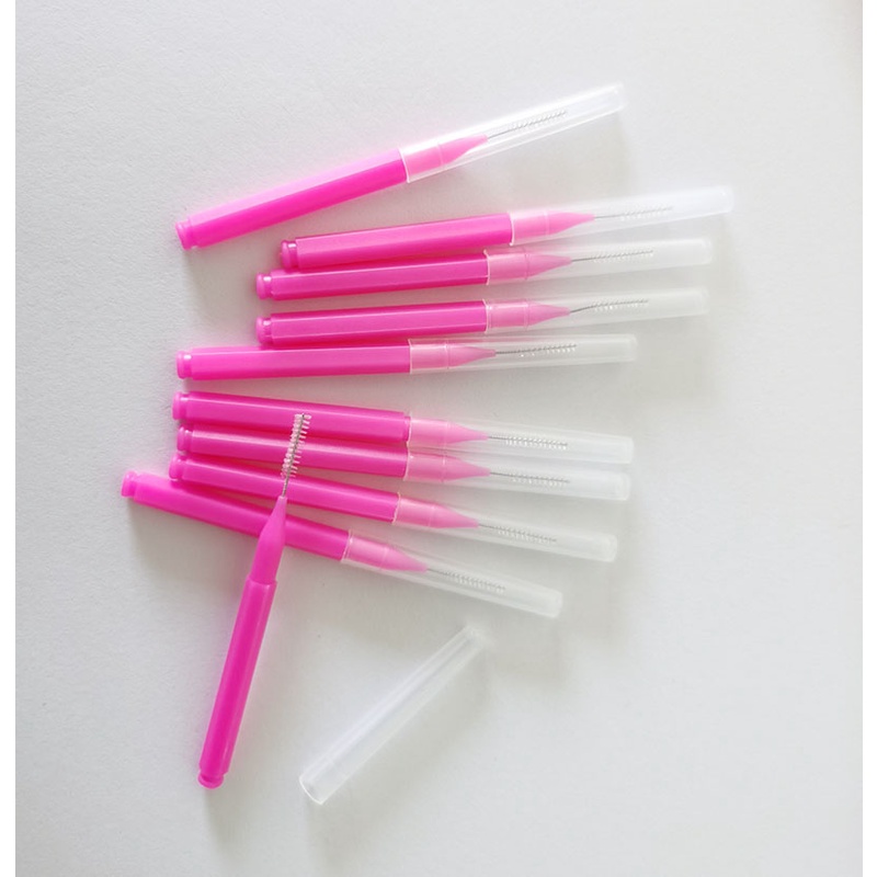 แปรงซอกฟัน 10 ชุด แปรงซอกฟัน ไม้จิ้มฟัน แท่งไหมขัดฟัน และแปรงดูแลจัดฟัน 7 สี - รูปที่ 4