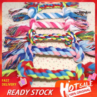 ♦RAN♦Dog Puppy Cotton Braided Double Knot Rope Chew Anti Bite Funny Toy Pet Supplies