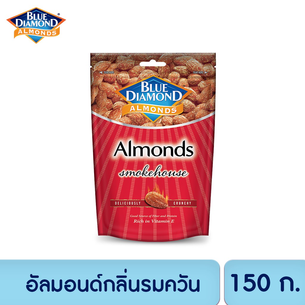 บลูไดมอนด์ อัลมอนด์กลิ่นรมควัน 150 ก. Blue Diamond Smokehouse Almonds 150 g.