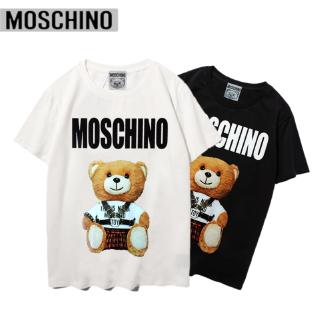 moschino เสื้อยืดผ้าฝ้ายแขนสั้นเสื้อคู่ plus size s - xxl