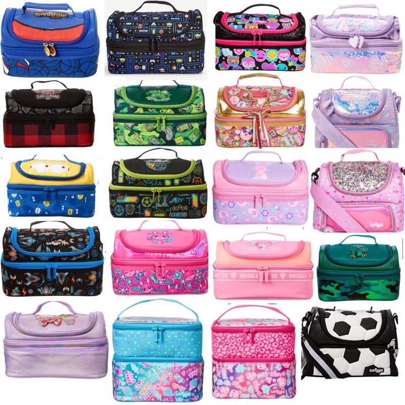 Smiggle กระเป๋าใส่กล่องข้าว 2 ชั้น lunch box หลากหลายคอลเลคชั่น เข้าคู่กับเป้ กล่องดินสอ กระเป๋าจากsmiggle