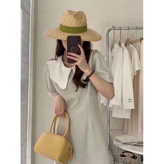 [8201] เดรสสั้นคอปกขาว