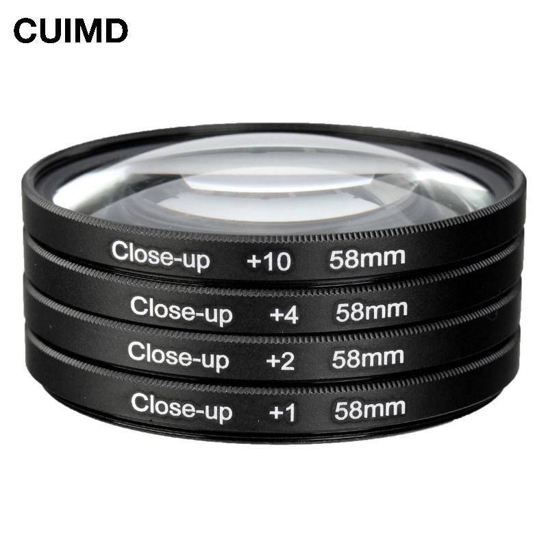 Camera 58mm Macro Close Up Filter Lens Kit 1 2 4 10 for Canon EOS 700D