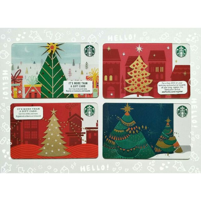 ประเทศอเมริกา US Starbucks Card "Christmas Tree" บัตรสตาร์บัค การ์ดstarbucks บัตรสะสม