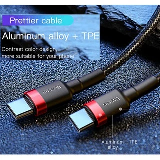 💜ถูกจริง/ส่งไว📦Baseus สายชาร์จ Type C to Type C PD 60W100W QC3.0 สายถักรองรับ FastCharge SuperFastCharge Samsung ไอแพด