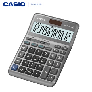 Casio เครื่องคิดเลข รุ่น DF-120BM DF-120FM สีเงินเทา Calculator เครื่องคิดเลขตั้งโต๊ะ 12หลัก ของใหม่ ของแท้ ประกันCMG2ปี