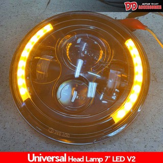 ไฟหน้า กลม ใหญ่ 7นิ้ว led bar projector jimmy jeep harley V2 มีไฟเลี้ยว LED แยก ซ้าย ขวา