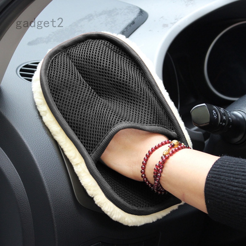 ถุงมือไมโครไฟเบอร์ ผ้าวูล แบบนิ่ม สําหรับทําความสะอาดรถยนต์ รถจักรยานยนต์
