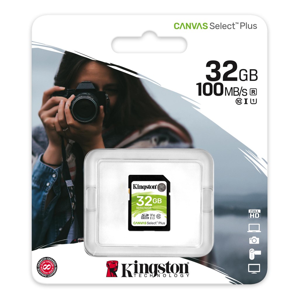 Kingston SD Card 32GB SDS2 (100MB/s.)