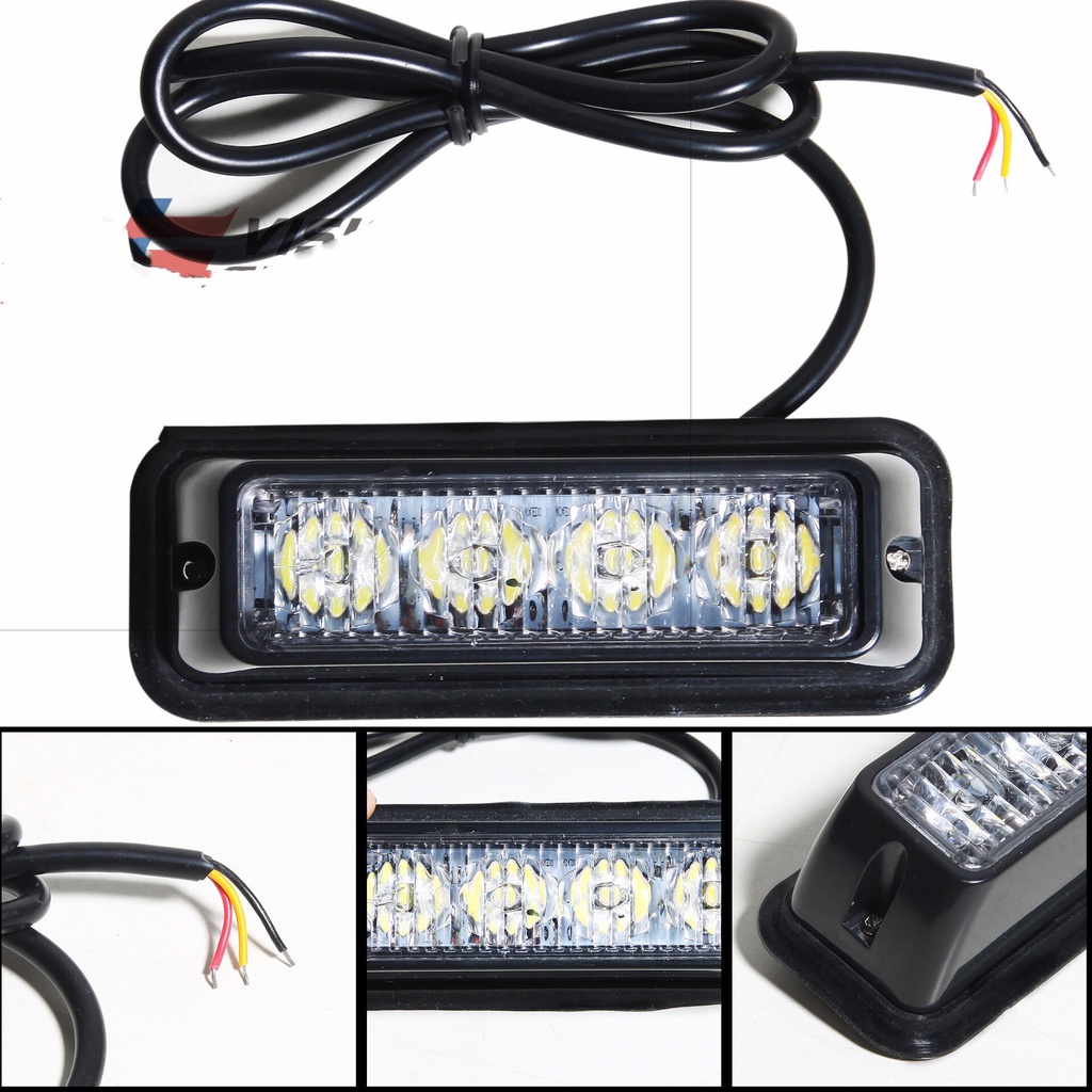 ไฟฉุกเฉิน ไฟไซเรน 4LED 4จุด (1หลอด) 6W อเนกประสงค์ ไฟ 17เสต็ป (สีแดง สีน้ำเงิน) 12V-24V