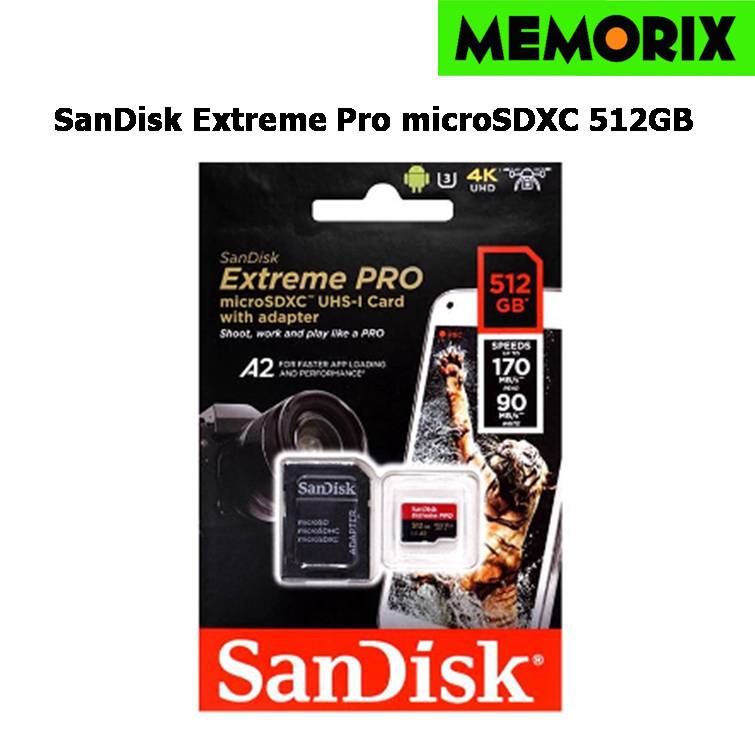 SanDisk 512GB Micro SDXC Extreme Pro อ่าน 170MB/s เขียน 90MB/s