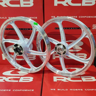 ล้อแม็ก (Racing Boy) ขอบ 17 SONIC / BEAT / TENA หน้าดิส / หลังดิส สีขาวปัดก้าน รหัสสินค้า 01S0299W