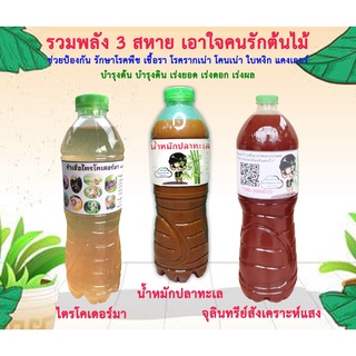 จุลินทรีย์สังเคราะห์แสง ไตรโคเดอร์มา น้ำหมักปลาทะเล ปุ๋ยชีวภาพ ปุ๋ยน้ำอินทรีย์ ชนิดน้ำ ขวดละ 600 ml.
