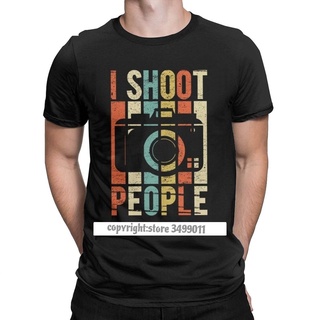 Hensewts Shop เสื้อยืดลําลอง ผ้าฝ้าย แขนสั้น คอกลม พิมพ์ลาย Shoot People Photographer สไตล์วินเทจ สําหรับผู้ชาย900338