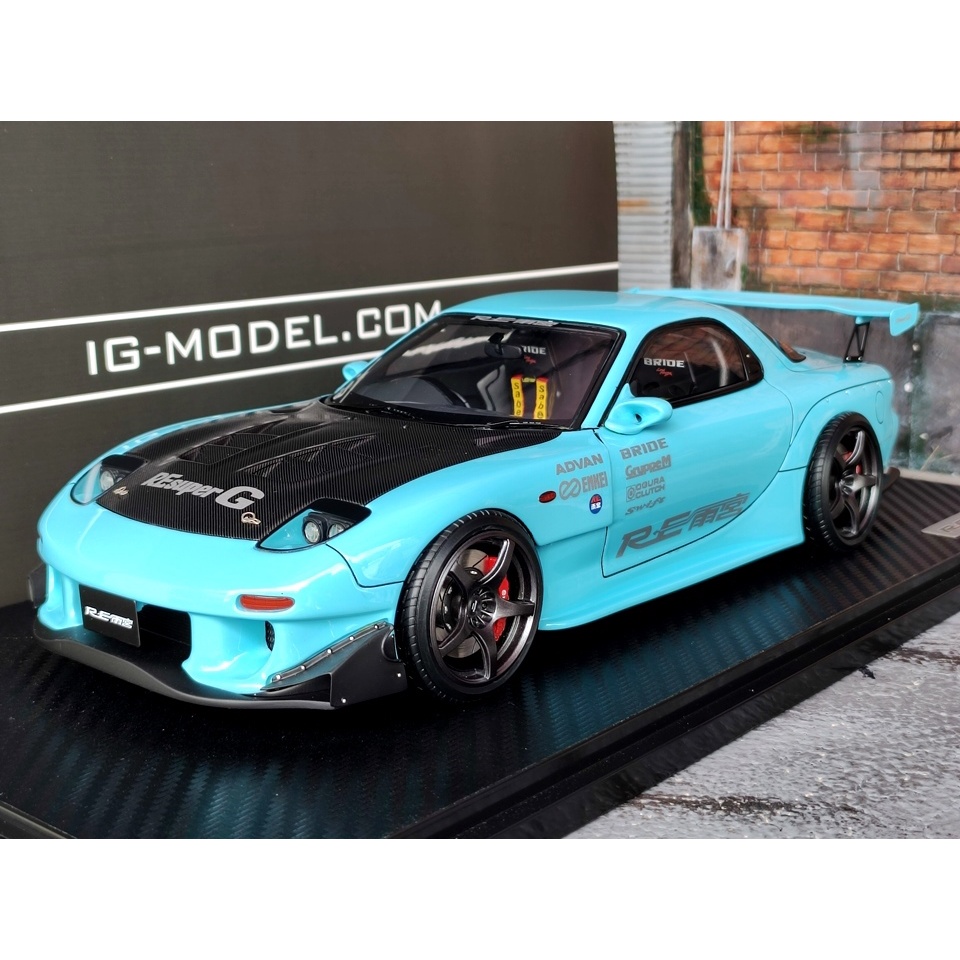 โมเดลรถRX7 1/18 โมเดลรถ ignition model RX7 RE Amemiya Light Blue 1:18 ignition model ig1231 โมเดลรถข