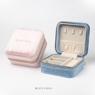 Mizuchol- กล่องเก็บเครื่องประดับผ้ากำมะหยี่ Italy Valvet (สีฟ้า/ชมพู)