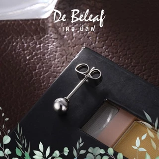 De Beleaf ต่างหูหัวหมุด สแตนเลส 316L ปลอดภัย ไม่แพ้ จิวหูกลม ต่างหูใส่ไปโรงเรียน รูปแบบสตั๊ด/จิว สีเงิน สีดำ ส่งจากไทย