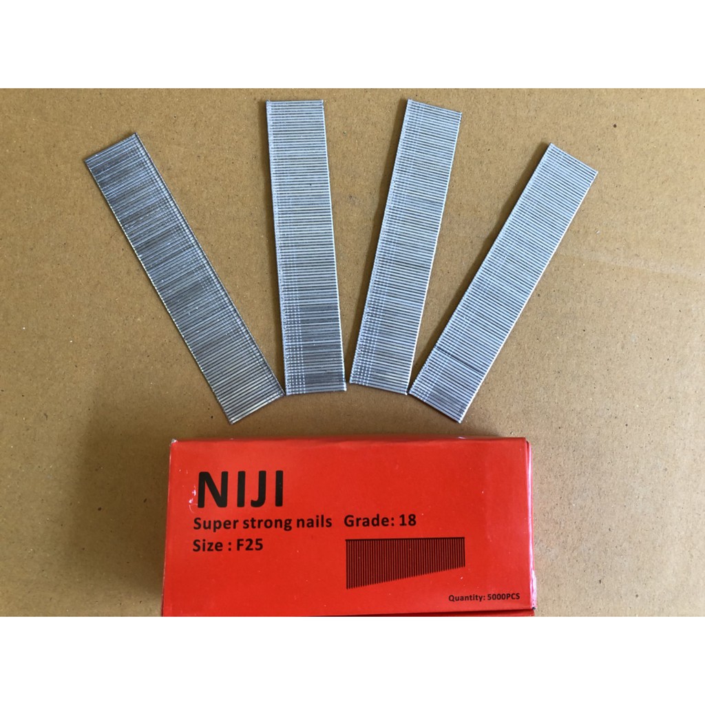 ตะปู ยี่ห้อ NIJI นิจิ เบอร์ F25 บรรจุ 5000 ชิ้น 1 กล่อง