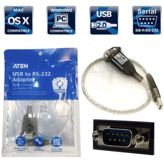 ATEN สาย USB to Serial สาย USB to RS232 รุ่น UC-232A (สีเงินน้ำตาล)