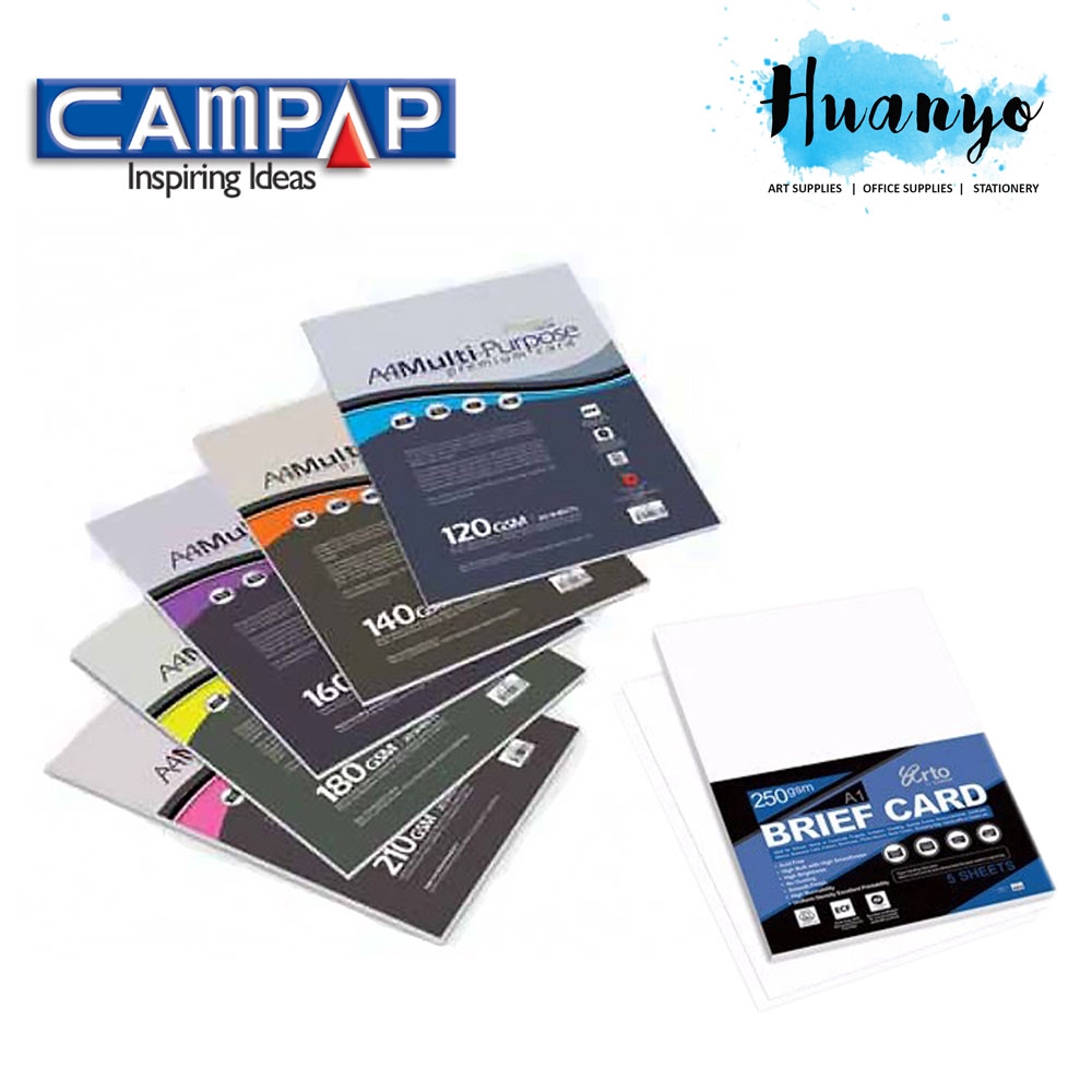 Campap Arto กระดาษการ์ดสั้นอเนกประสงค์หนาพรีเมี่ยม A4 (120gsm/180/210/250gsm)