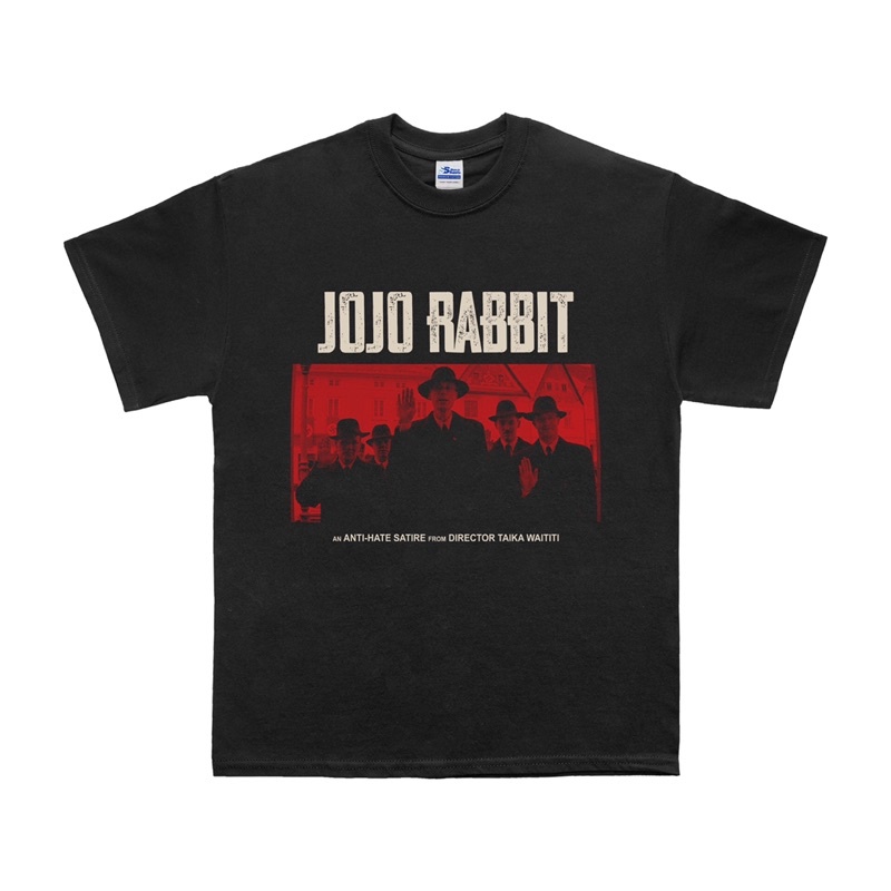 เสื้อยืดสีขาวเสื้อยืด พิมพ์ลาย Jojo RABBIT ANTI HATE SATIRE FILM TV-SERIES STITCH SUPPLY PRE ORDERS-