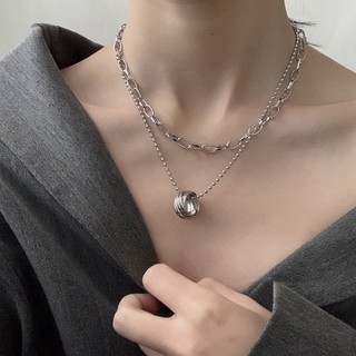 [AOER] สร้อยคอโซ่โลหะผสมสไตล์เกาหลีสำหรับผู้หญิง