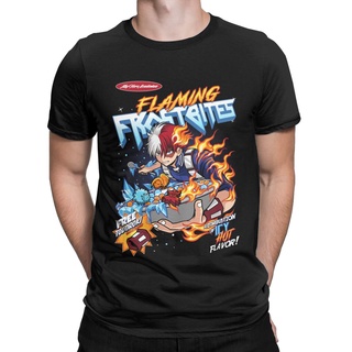 เสื้อยืด พิมพ์ลายกราฟฟิค Todoroki Flaming Frostbites My Hero Academia สําหรับผู้ชาย