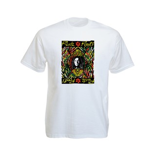 เสื้อยืดราสต้าTee-Shirt Psychedelic Colors Rasta Root เสื้อยืดสีขาวสกรีนลายสีสันราสต้ามีรูป Rastaman White Tee-Shirt