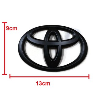 โลโก้ toyota logo สีดำด้านขนาด 13  x 9 cm สำหรับรถ  toyota จำนวน 1 ตัว