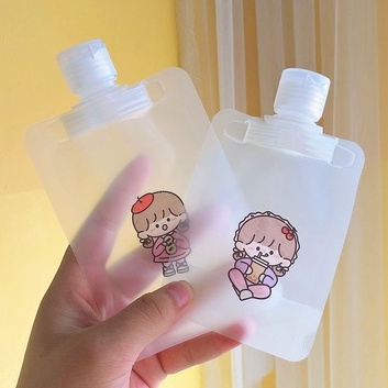 [แถมสติ๊กเกอร์] ซองพลาสติก ตั้งได้ ฝาเปิดปิด ซองครีม ซองใส่อุปกรณสำหรับเดินทาง