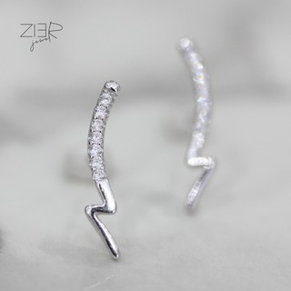 ต่างหูประดับพลอย CZ เงินแท้ 925 Earring Silver 925-(E27180220)