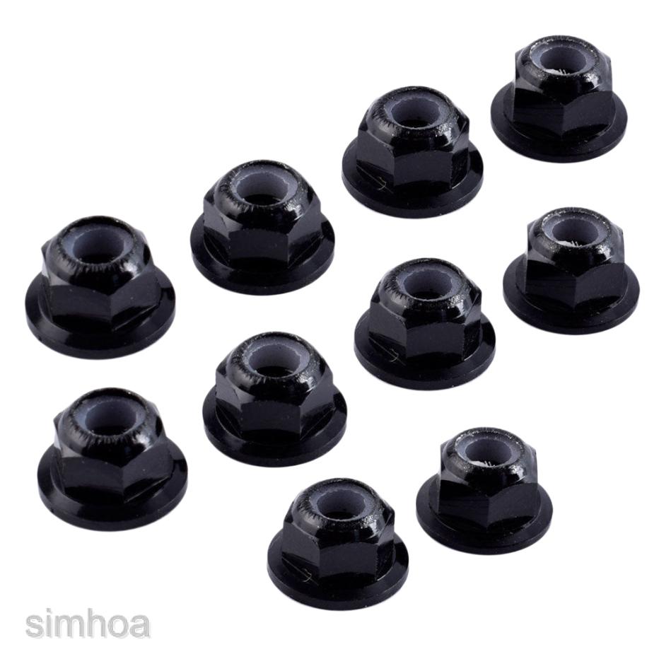 10pcs Black Steel M4 4mm 1/10 RC Vehicle Fastener Nuts Wheel Tires Accessory