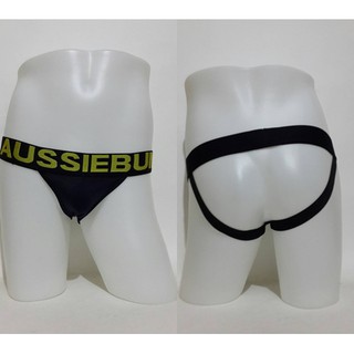 กางเกงในชาย Aussiebum Jockstrap ดำขอบเหลือง